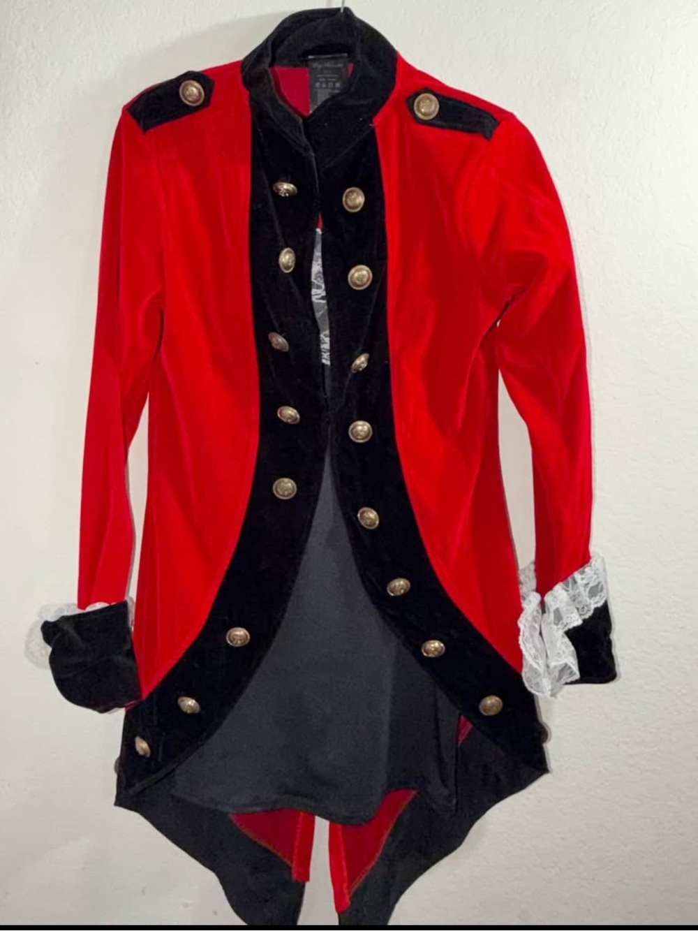 Leg Avenue Red and Black Military-Inspired Coat Dress - Picture 2 of 10